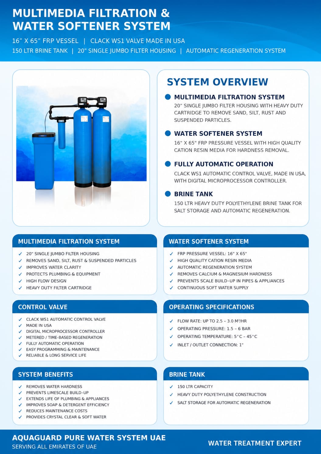 AQUAGUARD MULTI MEDIA + WATER SOFTENER SYSTEM