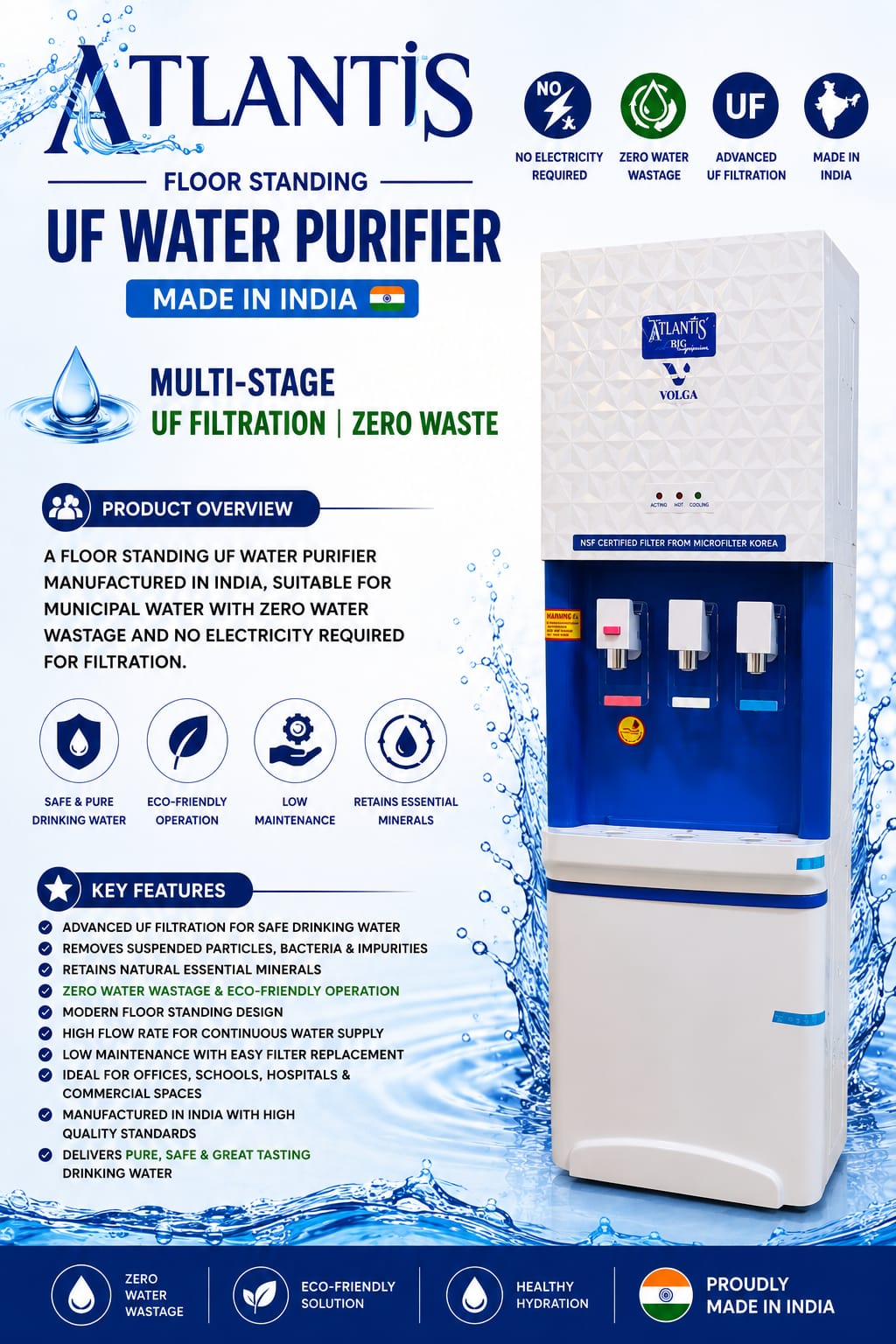 ATLANTIS FLOOR STANDING UF WATER PURIFIER (MADE IN INDIA)