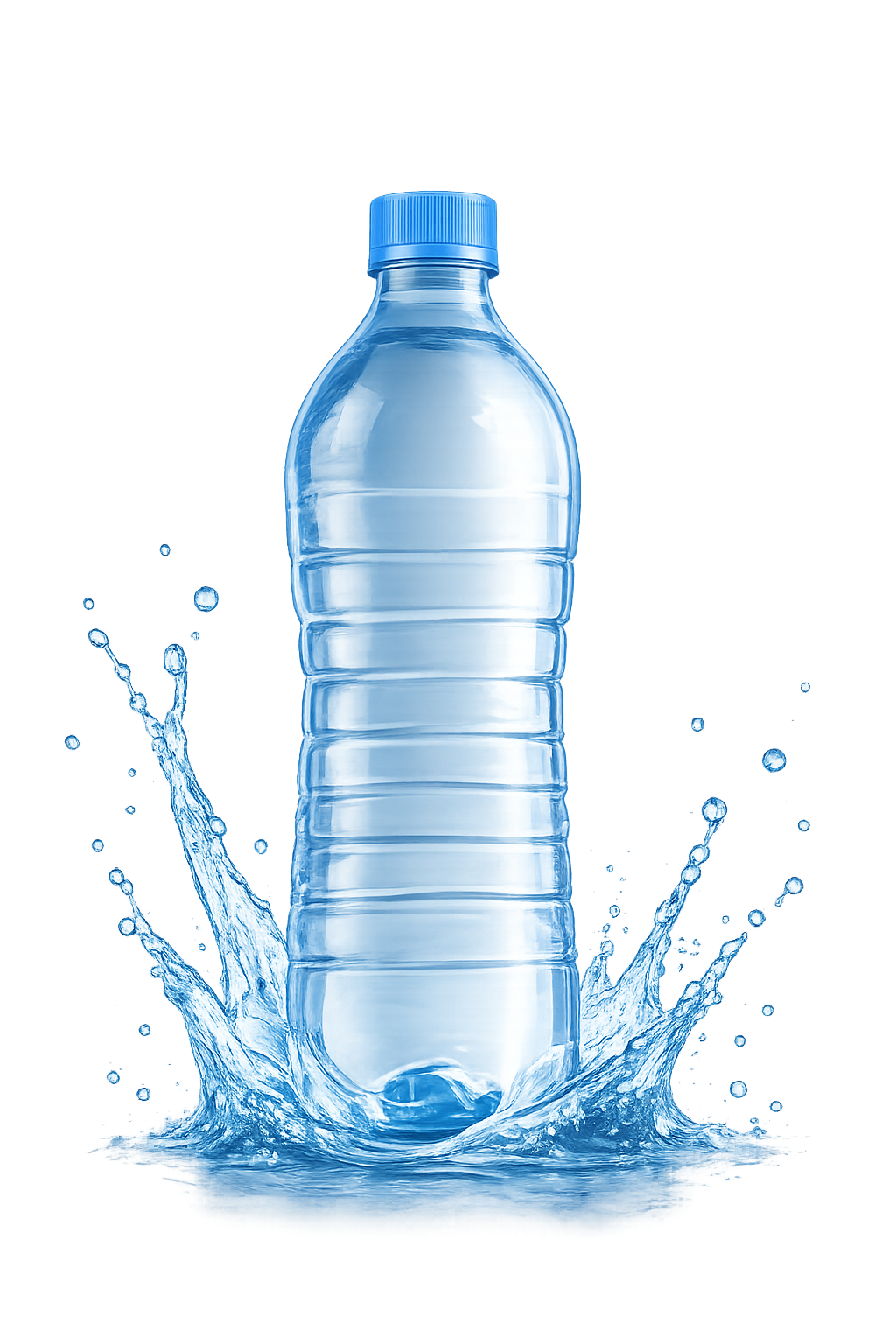 Plastic bottled water splash